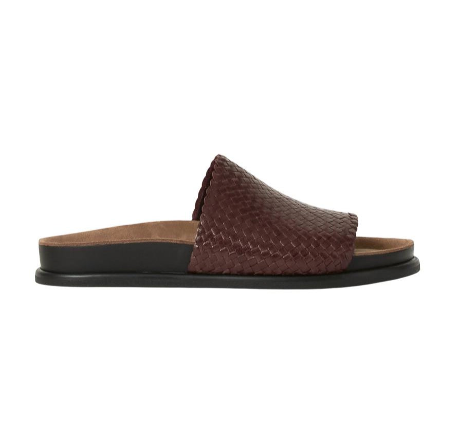 Effie flettet lædersandal - Chokolate